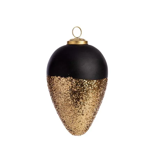 Une solution pratique pour l’extérieur:Boule Pomme de pin paillettes en verre - 16 x 9,50 cm