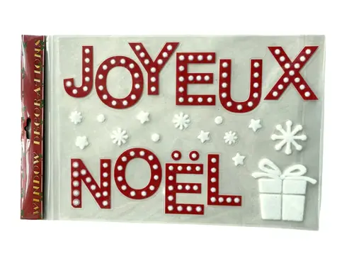 Une sélection pensée pour l’extérieur：Sticker pères Noël floqués x4 rouge et blanc - 28,5 x 40 cm
