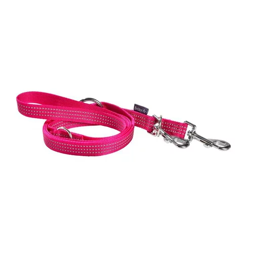 Pour votre espace extérieur:Laisse pour chien coloris fuchsia en nylon tressé Bobby Safe 3 positions – Taille L