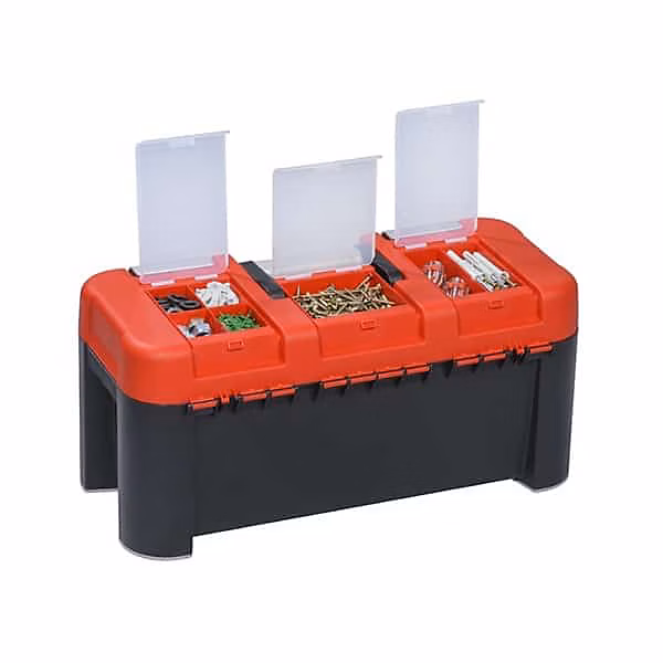 Boîte à outils compact vide avec compartiments dans couvercle – Réf. QDYFWDJHG7732148743