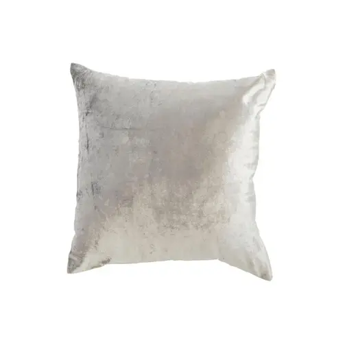 Extérieur adapté：Coussin carré en coton velours gris bleu uni - 50 x 50 cm