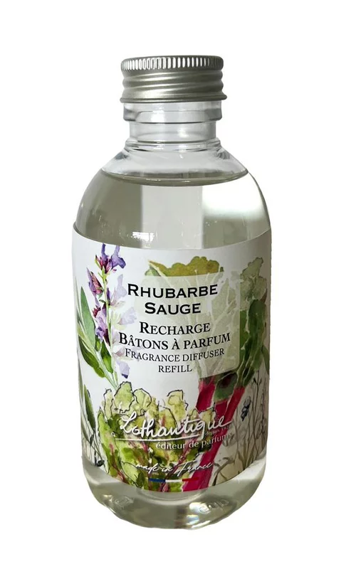 Pour simplifier le jardin：Recharge de bâton à parfum Lothantique Jardin d'aquarelles Rhubarbe Sauge – 200 ml