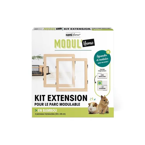 Pour donner du style à l’extérieur:Kit d’extension 2 panneaux pour parc à lapin Hamiform Modul’Home