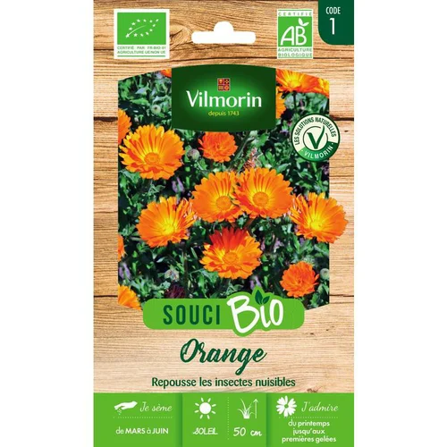Vie au jardin：Graines de Souci orange bio Vilmorin - graines à semer
