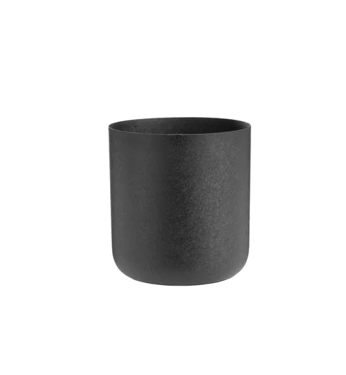Équipement pour le jardin:Cache-pot en zinc coloris noir – Ø 30 x H 28 cm