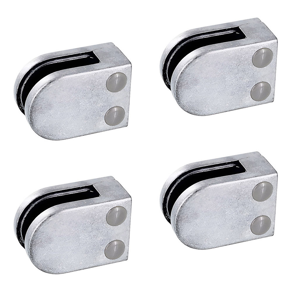 4 x Pince à verre plate modèle 02 – Ep. verre 6, 76 mm, Zamak brut