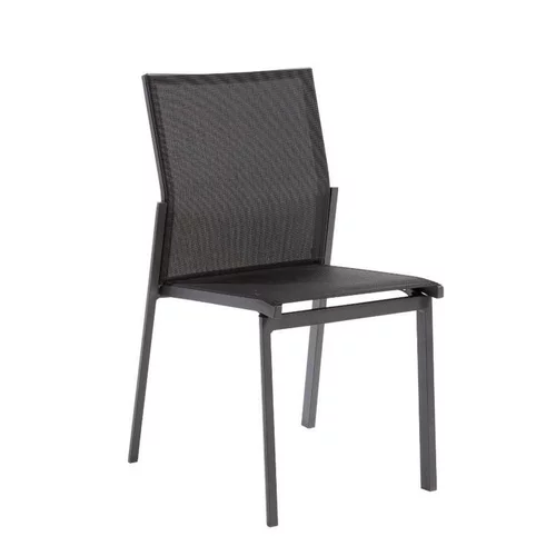 La solution pour votre jardin：Chaise en aluminium et textylène graphitenoir Abelia - 48 x 54 x 87 cm