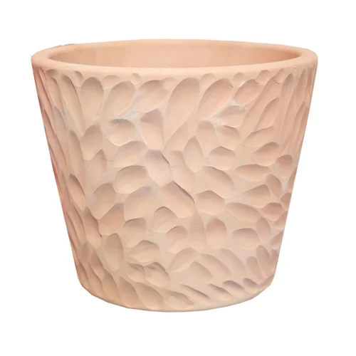Jardin & pratique：Pot conique en terre cuite coloris beige Poterie du Bousquet Artisan - Ø 45 x H 38 cm