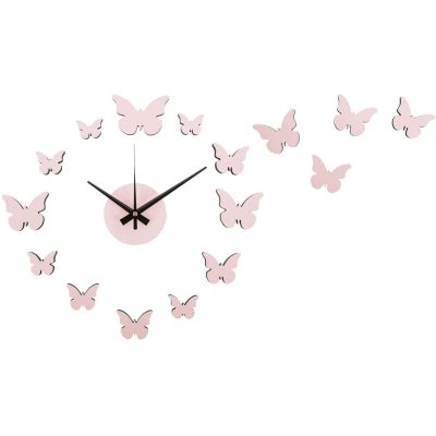 Horloge murale pastel DIY Butterfly (Rose pâle)
