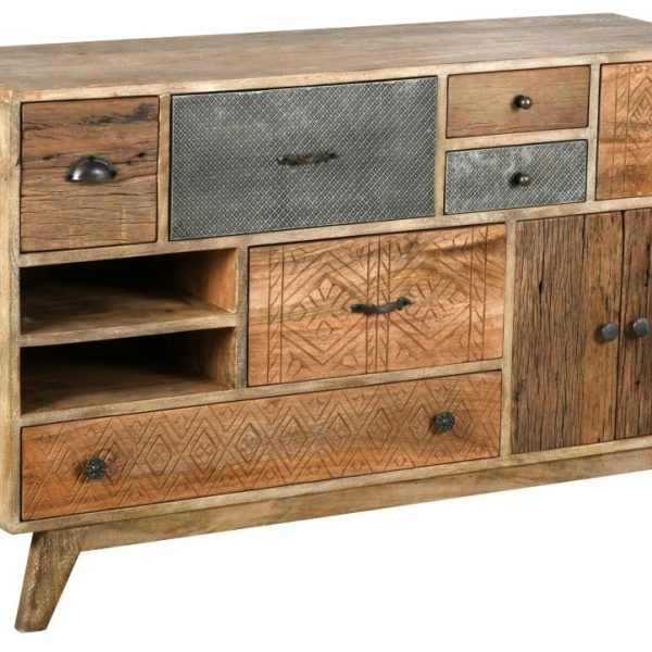 Commode en manguier et métal Zouma (120 x 35 x 76 cm)