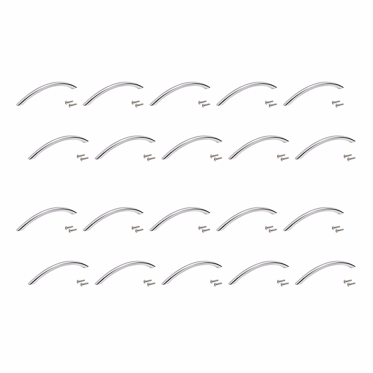 Emuca Lot de 20 poignées pour meubles Utiel – L228mm, entraxe 192mm, Acier, Nickel satiné