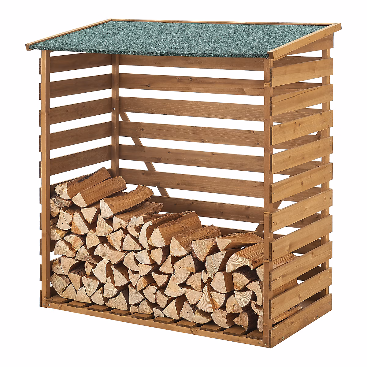 Abri – bûches couvert sapin 123 × 116 × 64 cm en.casa