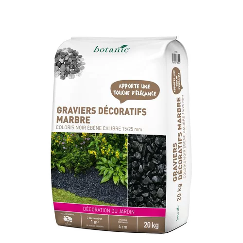 Le jardin au quotidien：Graviers de marbre noir ébène de calibre 15 à 25 mm en sac de 20 kg