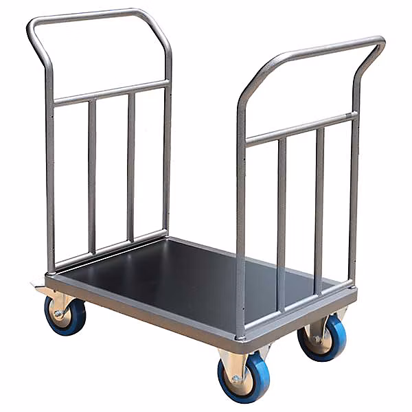 Chariot modulable avec 2 côtés renforcés – Plateau bois noir 800 × 600mm, Charge max 500kg, CHP2T2