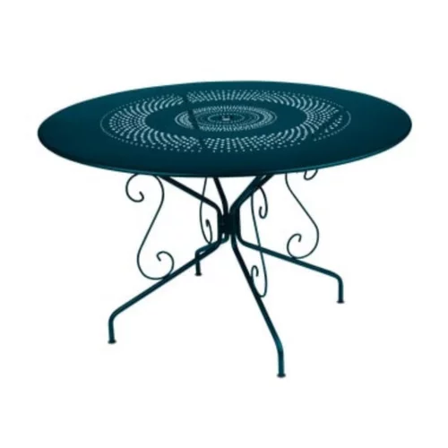Sélection nature:Table Montmartre FERMOB bleu acapulco Ø96x74