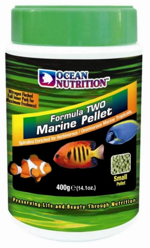 Adapté à vos extérieurs：Aliments pour poissons marins medium, enrichis - OCEAN NUTRITION Two - 400g