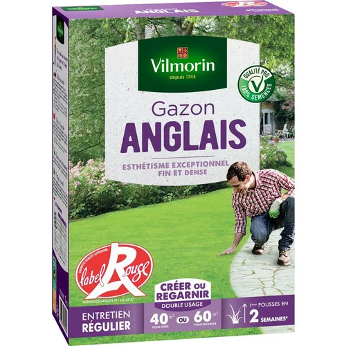 Pour améliorer votre jardin:Graines de gazon à semer anglais Label Rouge Vilmorin - 1 kg