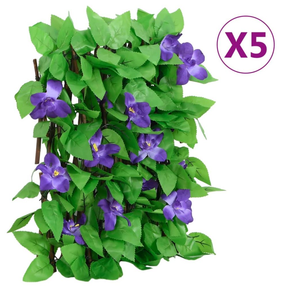 vidaXL Treillis de lierre artificiel extensible 5 pcs vert 180x30 cm