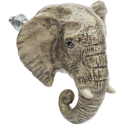 Bouton de porte animal en porcelaine (Tête d'élephant)