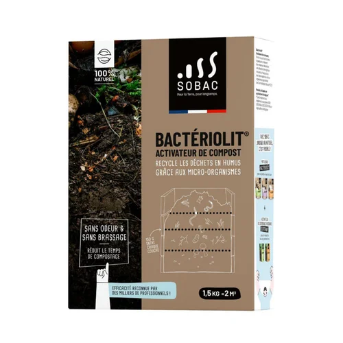 Essentiel pour le jardin:Bacteriolit activateur de compost 100 % naturel Sobac - 1,5 kg