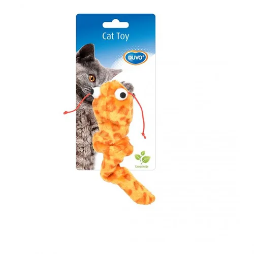 Confort au jardin：Jouet pour chat coloris orange peluche interactive Duvoplus - 17 x 4,5 x 4 cm
