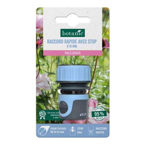 Spécial jardin:Raccord rapide avec stop botanic® pour tuyaux Ø 19 mm