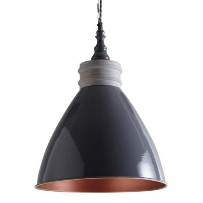 Suspension en métal laqué et bois (Gris foncé)