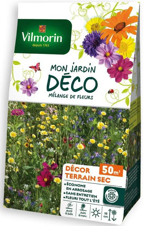 Nature pour le jardin:Graines de fleurs en mélange décor terrain sec 50 m² Vilmorin - graines à semer