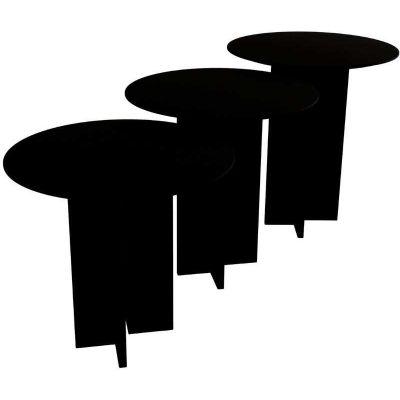 Ensemble de 3 tables d'appoint Leo (Noir)