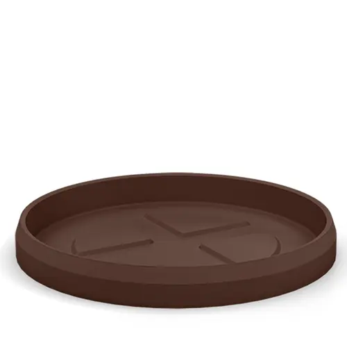 Côté jardin：Soucoupe ronde en plastique coloris bronze rouille Veca Tyle - Ø 44 cm