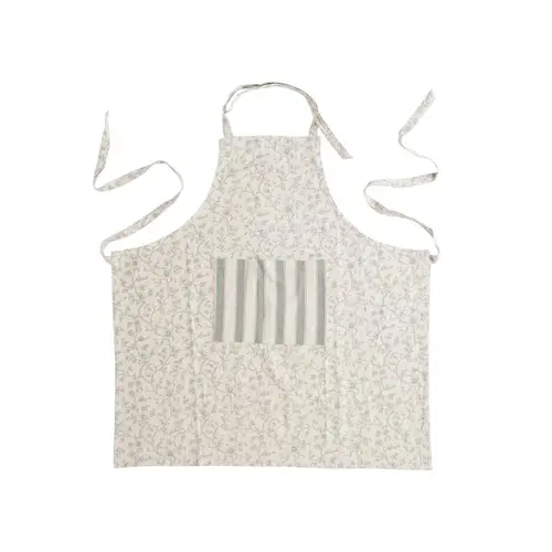 Jardin malin:Tablier noué à la taille vert en coton - 80 x 90 cm
