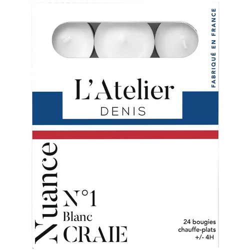 Jardin au quotidien：Pack de bougies chauffe plats blanc craie L’Atelier de Denis - 24 pièces