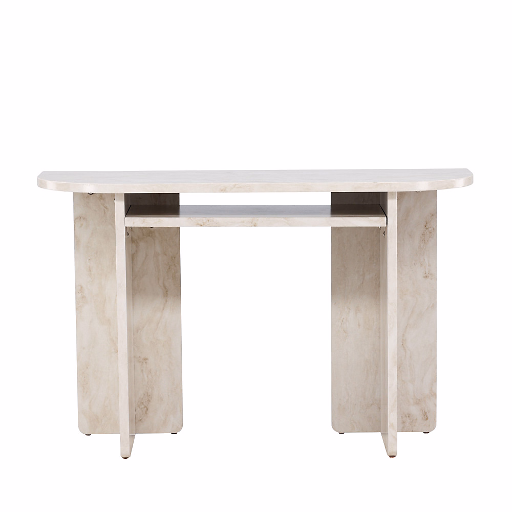 Alesund – Console aux bords arrondis effet marbre L120cm, Beige