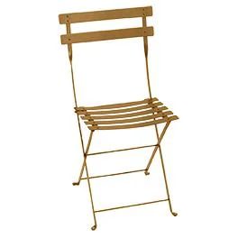 Le petit plus du jardin:Chaise pliante Bistro coloris orange en acier Fermob - 38 x 40 cm
