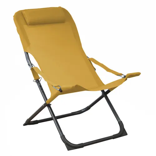 Une idée pour votre jardin：Fauteuil relax jaune 127 x 61 x 28,5 cm