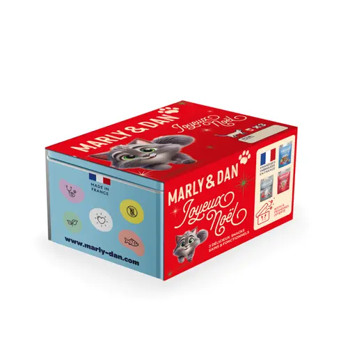 Pour vos envies d’extérieur:Coffret de Noël multipack pour chat Marly & Dan - 120g