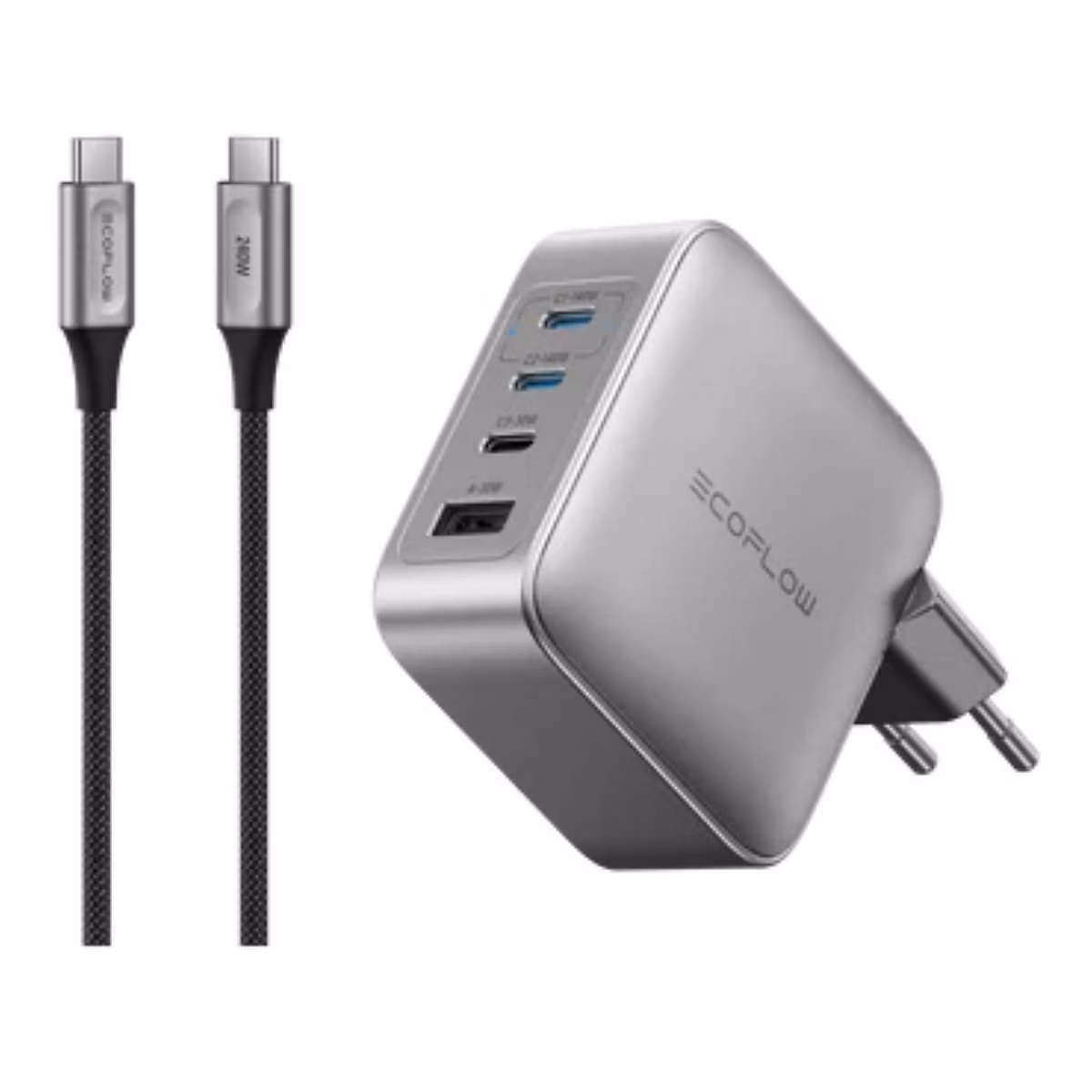 EcoFlow RAPID Pro Charger 140W – Chargeur GaN 4 ports, compact et puissant