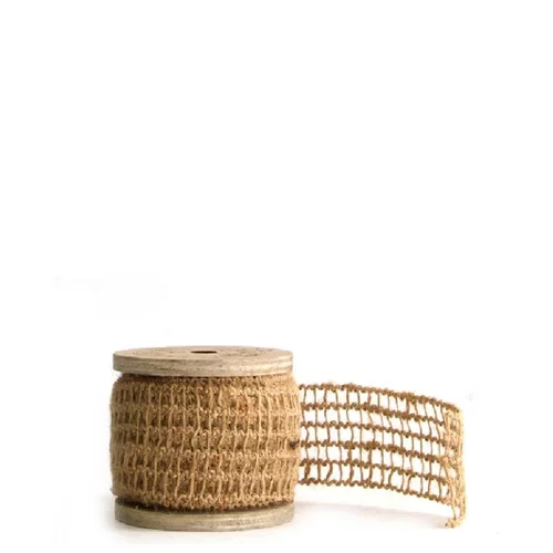 Idée extérieur:Rouleau ruban beige en jute - 5 cm x 3 m