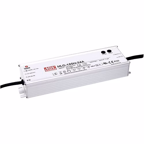 Driver LED Mean Well HLG – 185H, 24B, 24 V DC, 185 W, boîtier métallique IP67