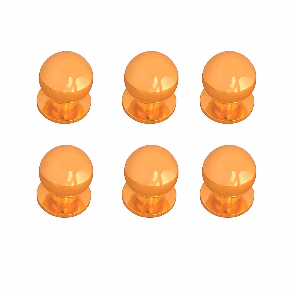 6 Un. poignées de meuble boule finition or – diamètre 24MM