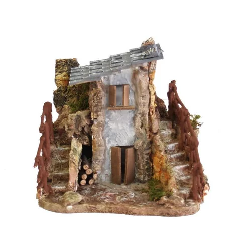 Sélection malin：Maison rustique avec escalier coloris multicolore - 19 x 15 x 4,5 cm