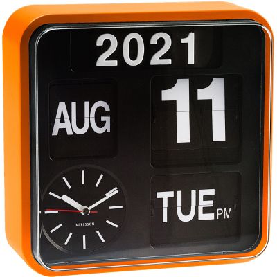 Horloge en plastique Mini Flip 24.5 cm (Orange)