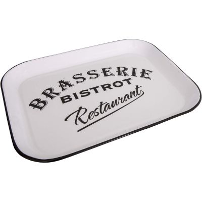 Plateau rectangulaire Bistrot 41 cm (Blanc)