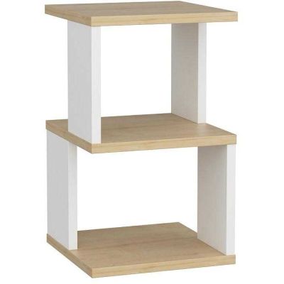 Table de chevet en aggloméré Carter (Blanc et Chêne)