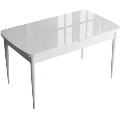 Table de repas en aggloméré avec rallonge Zen (Blanc)