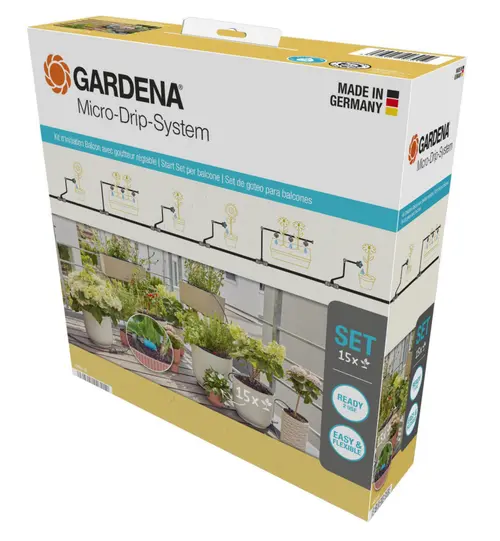 Équipement au jardin:Kit d'initiation pour balcon avec goutteur réglable coloris noir Gardena