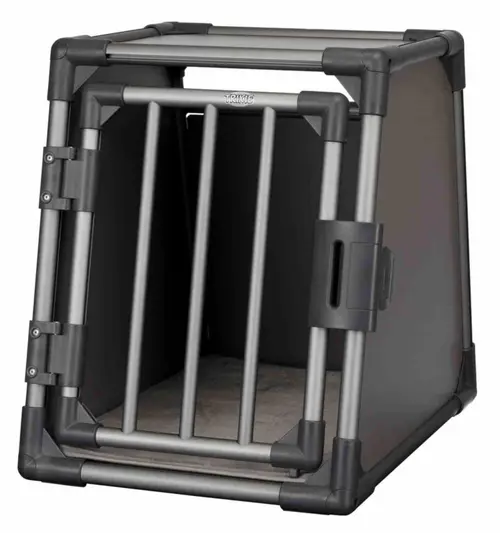 Jardin malin：Box de transport pour chien en aluminium coloris gris graphite Trixie - 48 x 56 x 61 cm