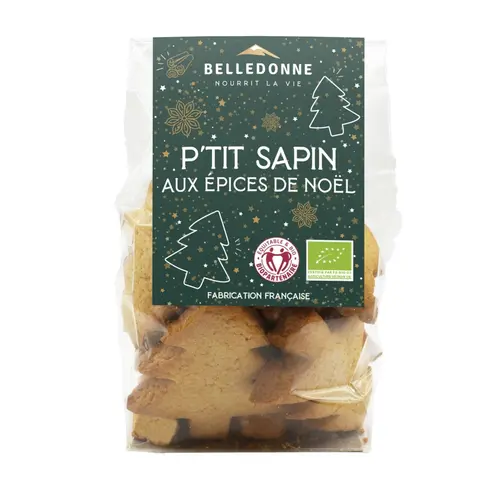 Jardin idée：Biscuits sapins aux épices de Noël bio Belledonne - 150 g