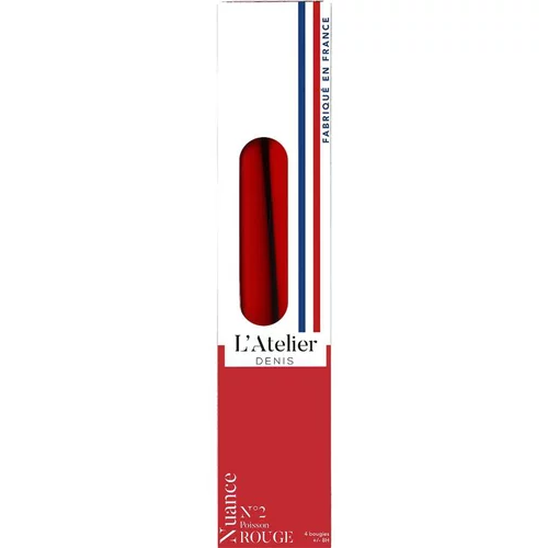Jardin utile:Bougie flambeau 25 cm rouge L’Atelier de Denis - Le pack de 4