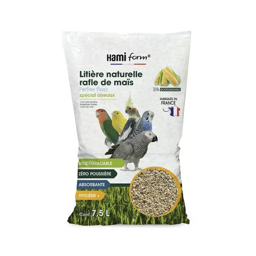 Pour votre quotidien：Litiere rafle mais aux fleurs pour oiseaux 7,5L